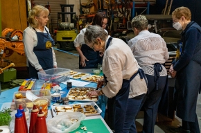Moss Vale CWA (Evening) volunteers prep the canapés. Photo by Greg Jackson.